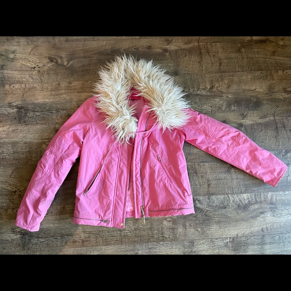 Juicy Couture Pink Coat w/ Faux Fur